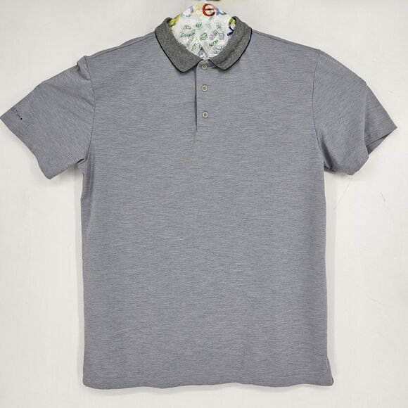 Anetik Shirt Mens Medium Gray Premium Performance UPF 30+ Short Sleeve Polo - Picture 1 of 12